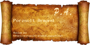 Porzsolt Armand névjegykártya